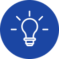 colored icon of a lightbulb